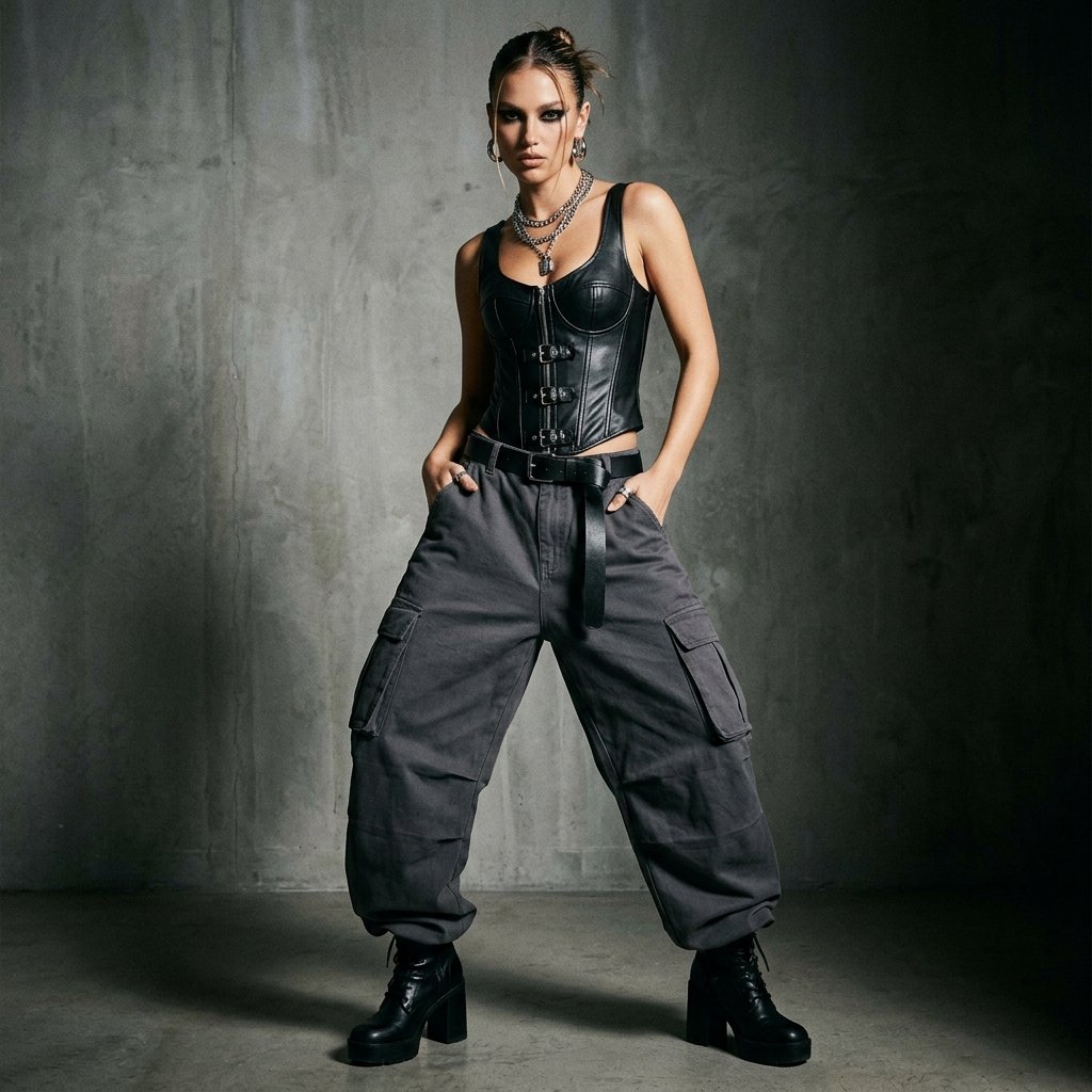 32 Best Baggy Pants Outfit Ideas for Every Vibe & Season 28 Baggy Pants and Corset Top Outfit Ideas