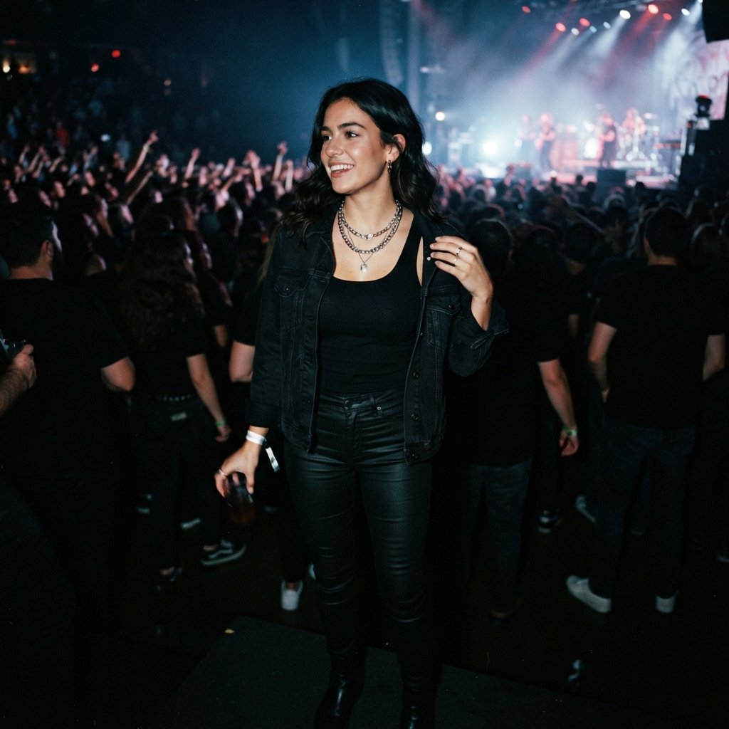 All Black Concert Outfit Idea