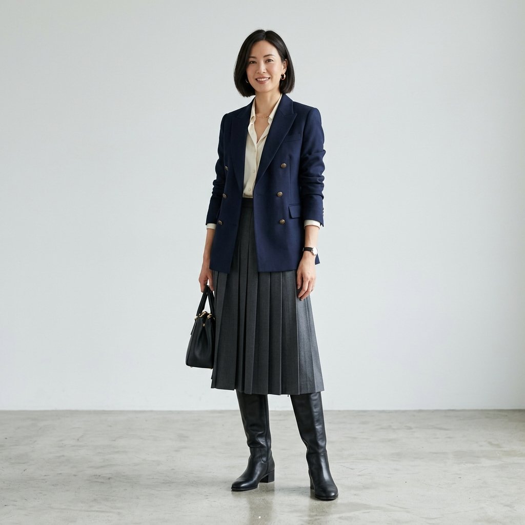 High Boots with Blazer Ideas
