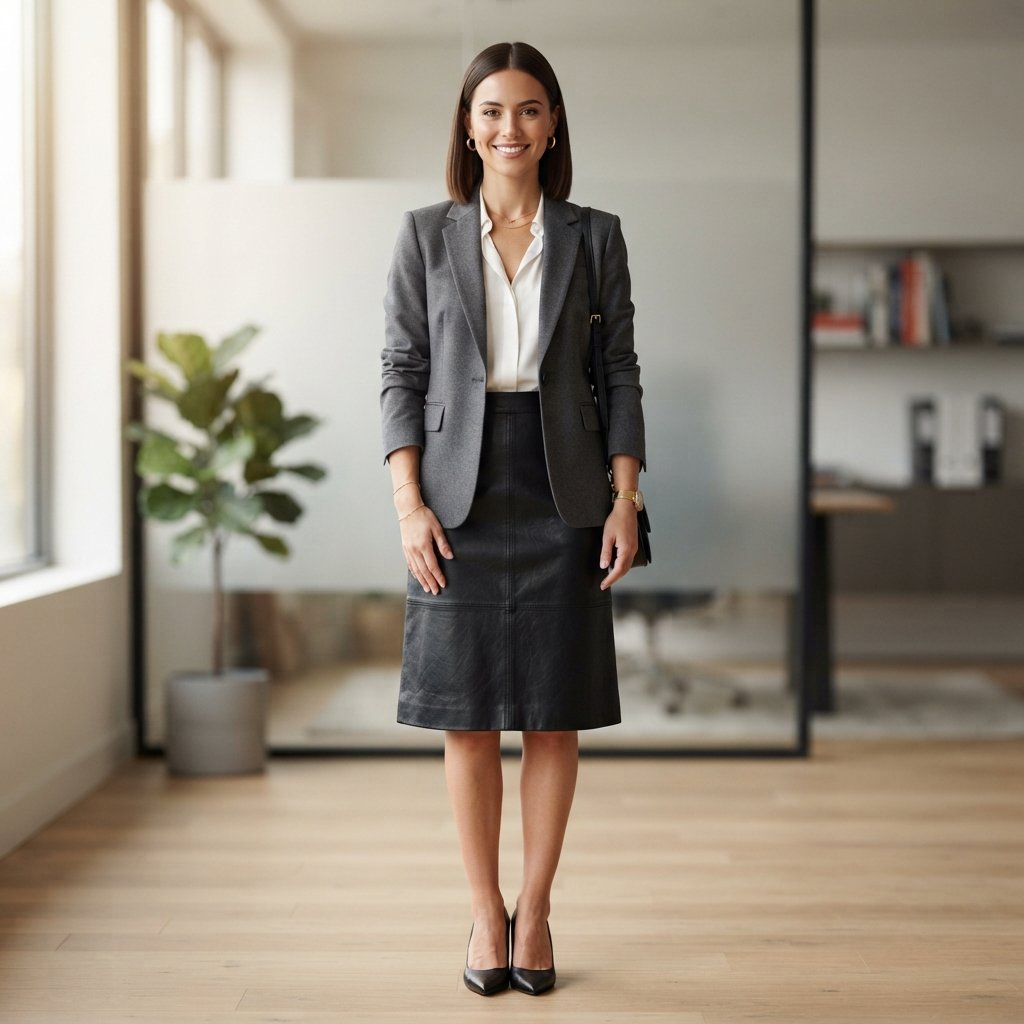 Leather Skirt and Blazer Ideas