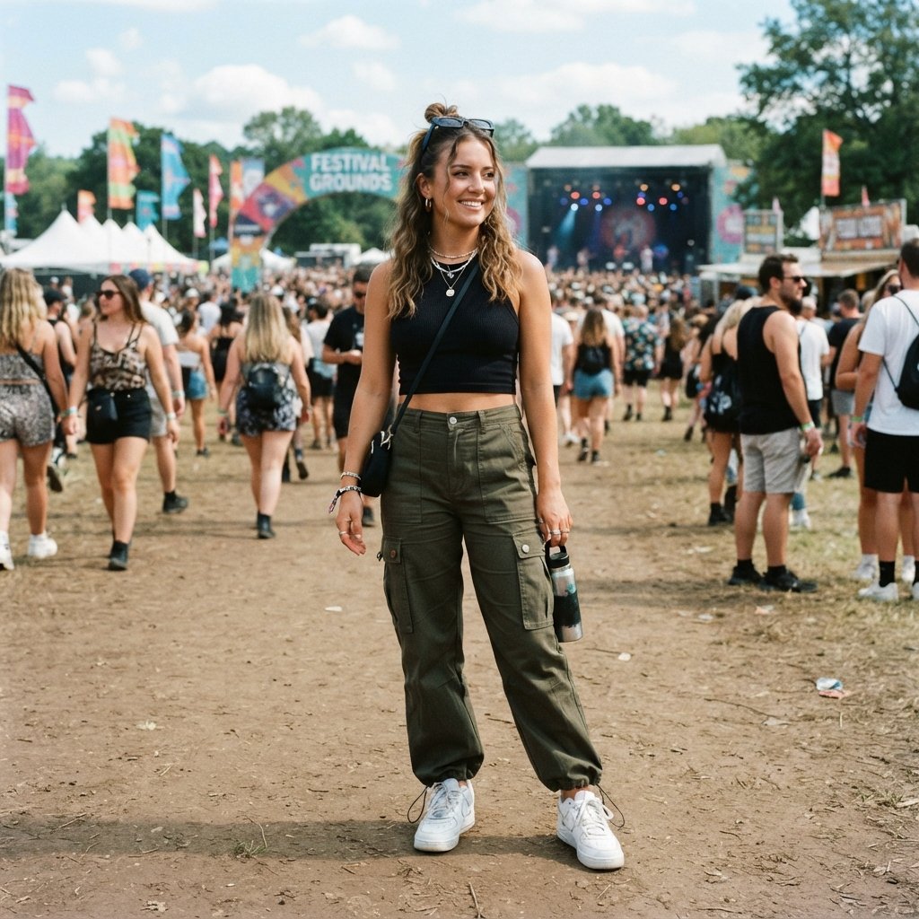 Cargo Pants Concert Outfit Idea