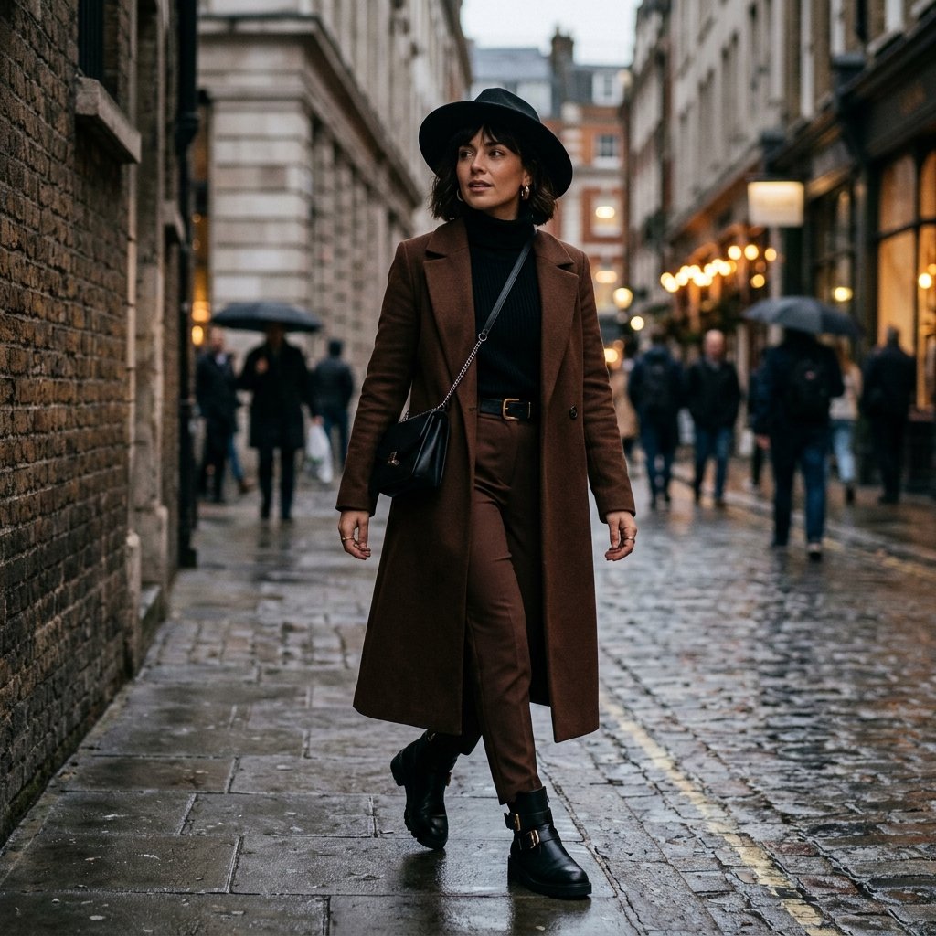 Chocolate Brown and Black Outfit Ideas