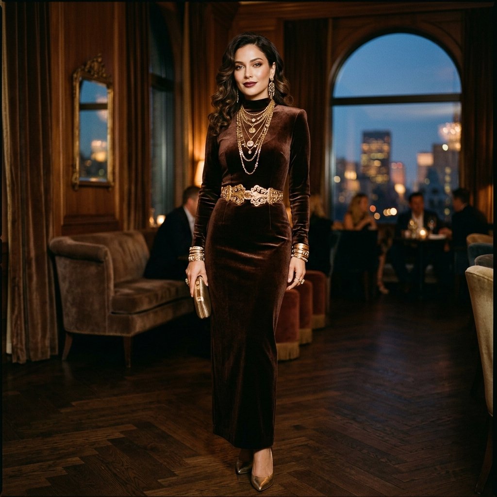 Chocolate Brown and Gold Outfit Ideas