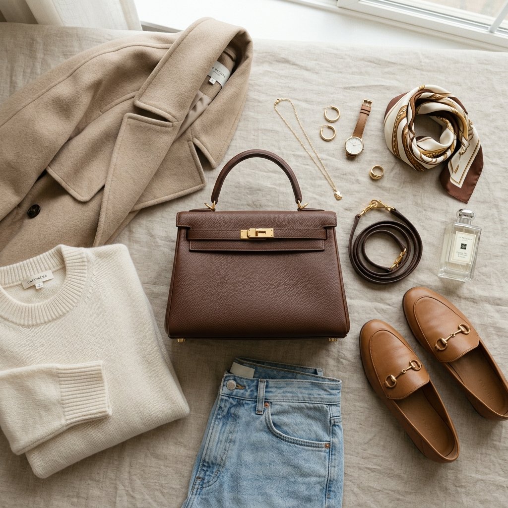 Chocolate Brown Handbag Outfit Ideas