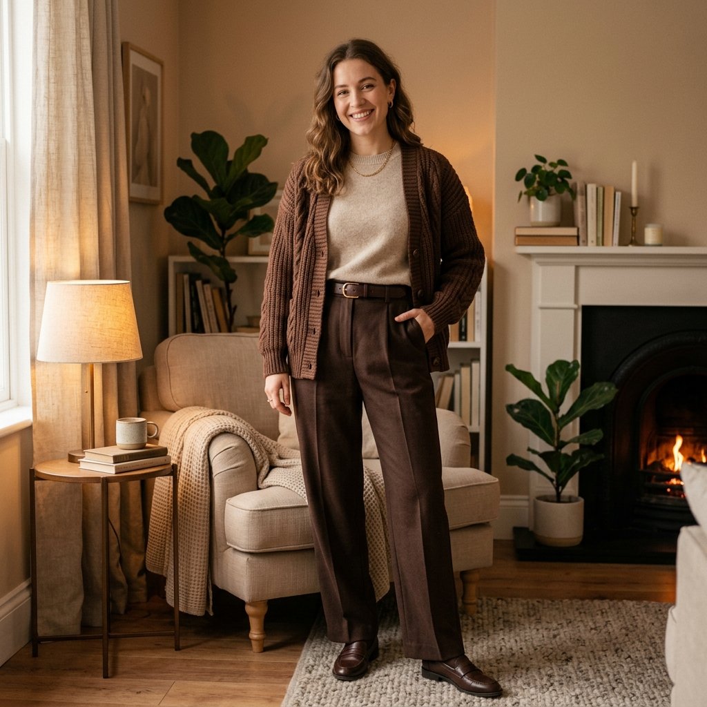 Chocolate Brown Knitwear Outfit Ideas