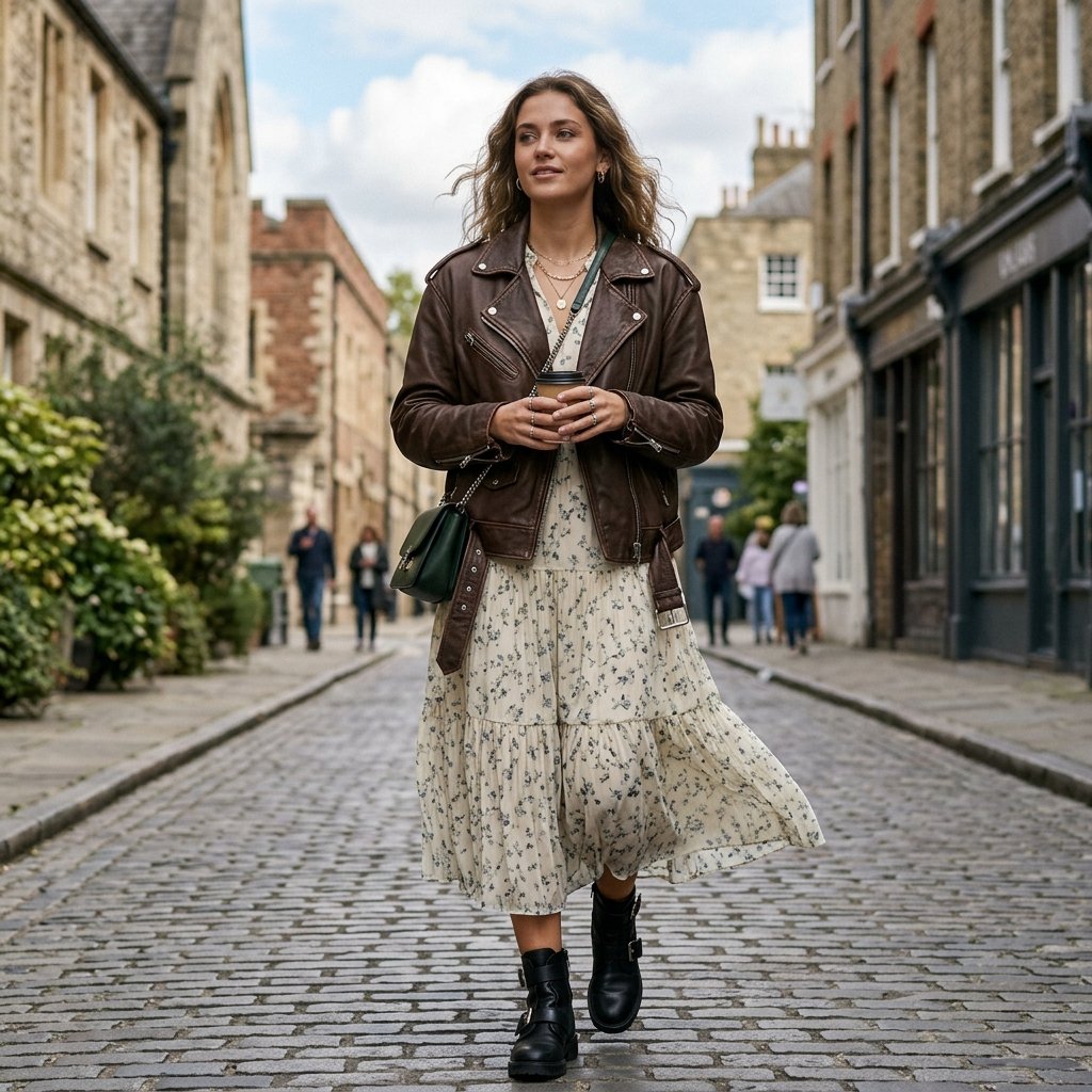 Chocolate Brown Leather Jacket Outfit Ideas