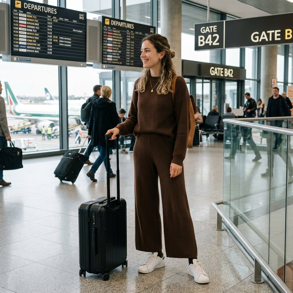 Chocolate Brown Travel Outfit Ideas