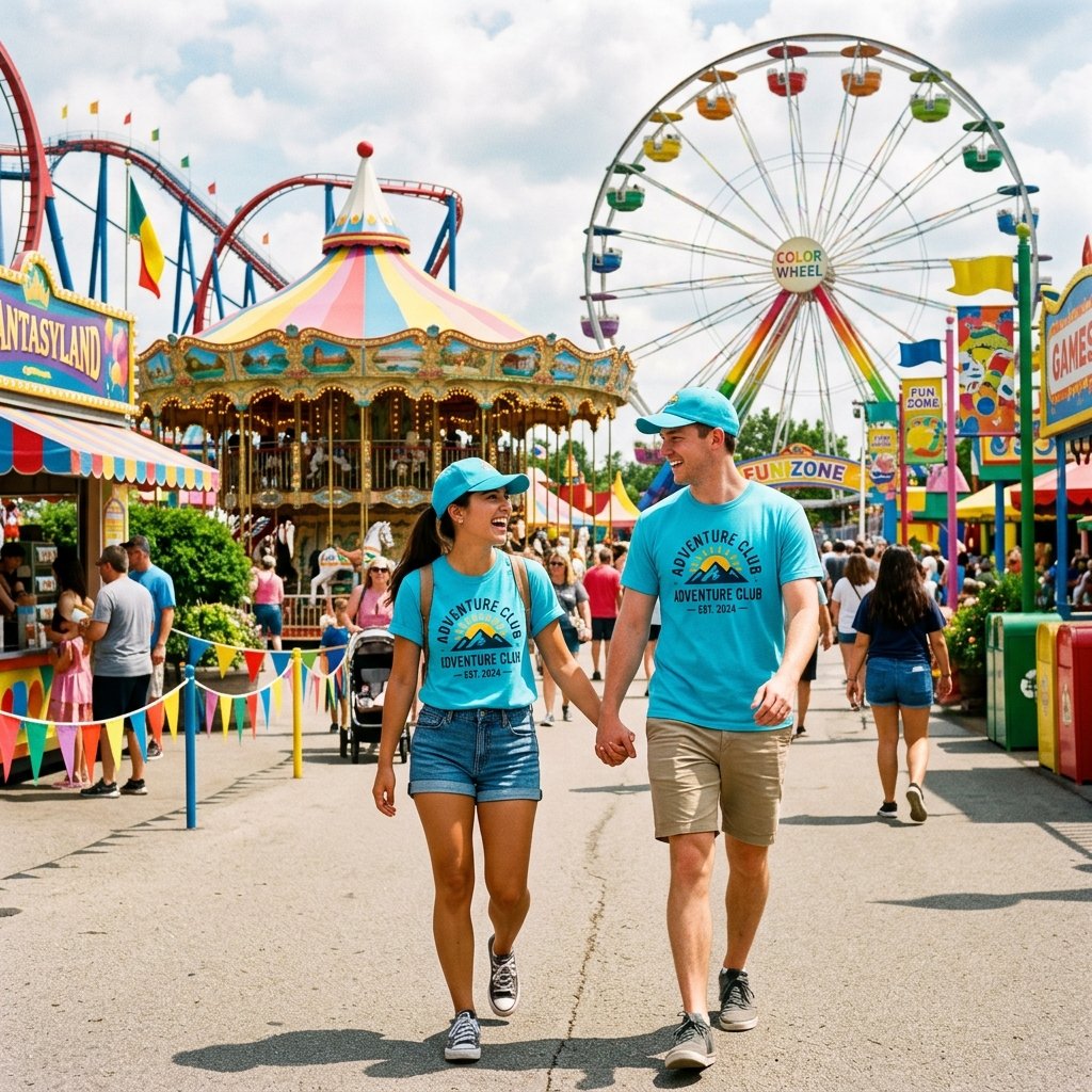 Matching Couple Outfits for Amusement Parks Ideas