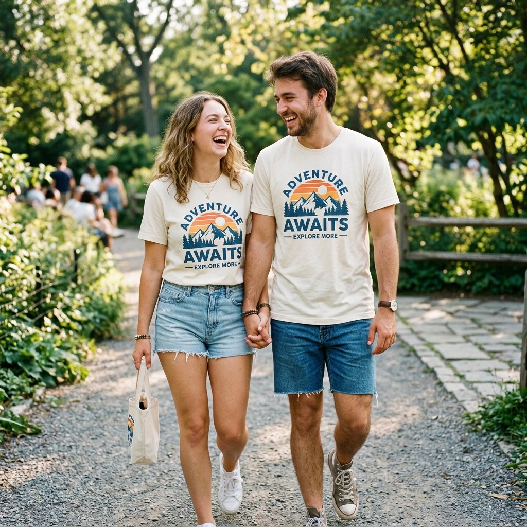 Matching Couple Outfits Ideas with Graphic Tees