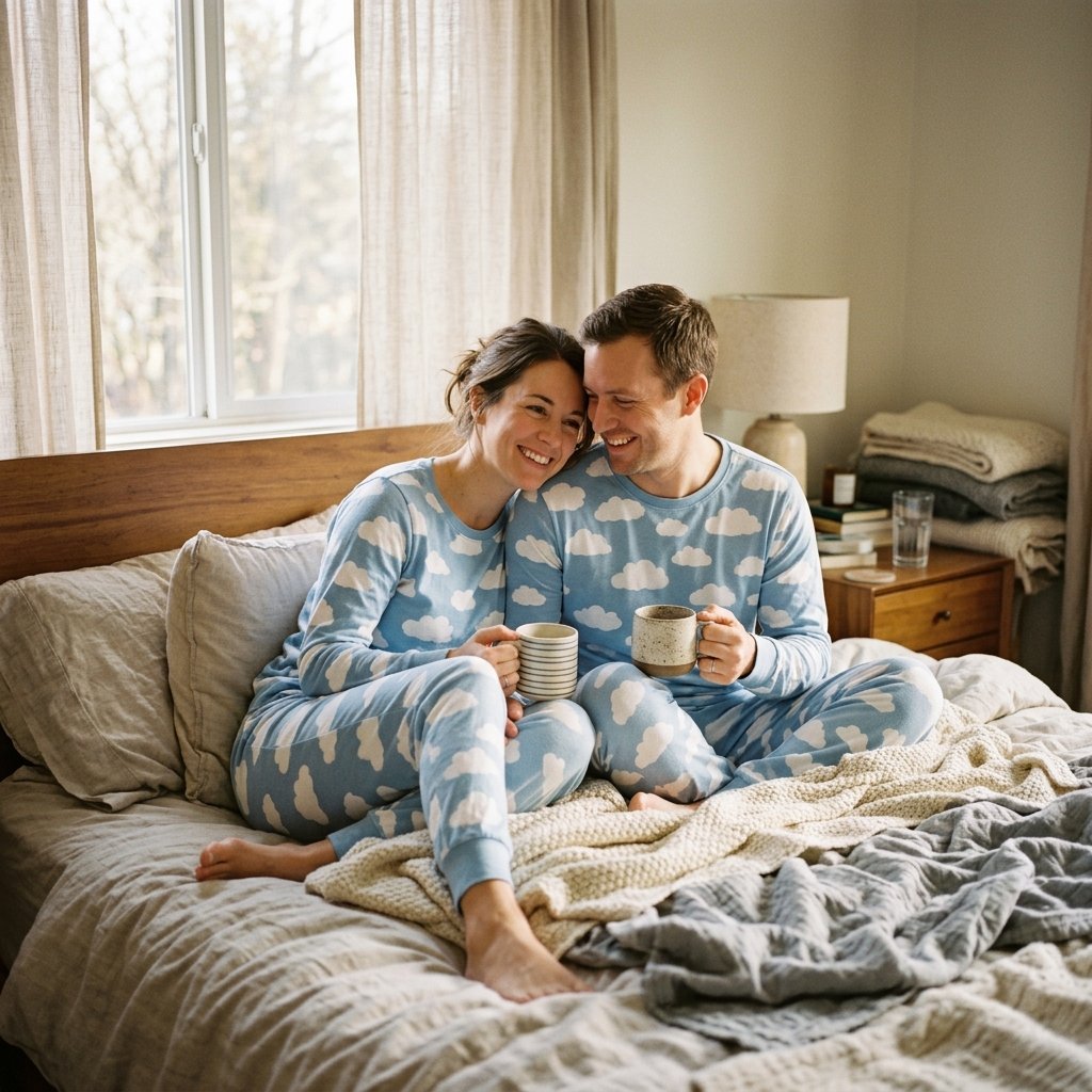 Matching Couple with Pajamas Outfits Ideas