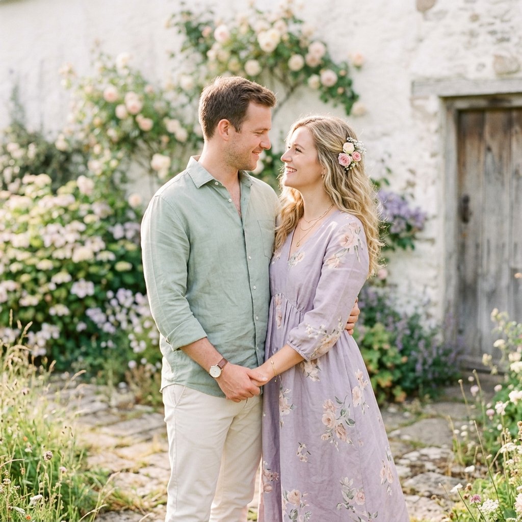 Matching Couple Outfits Ideas with Pastel Colors
