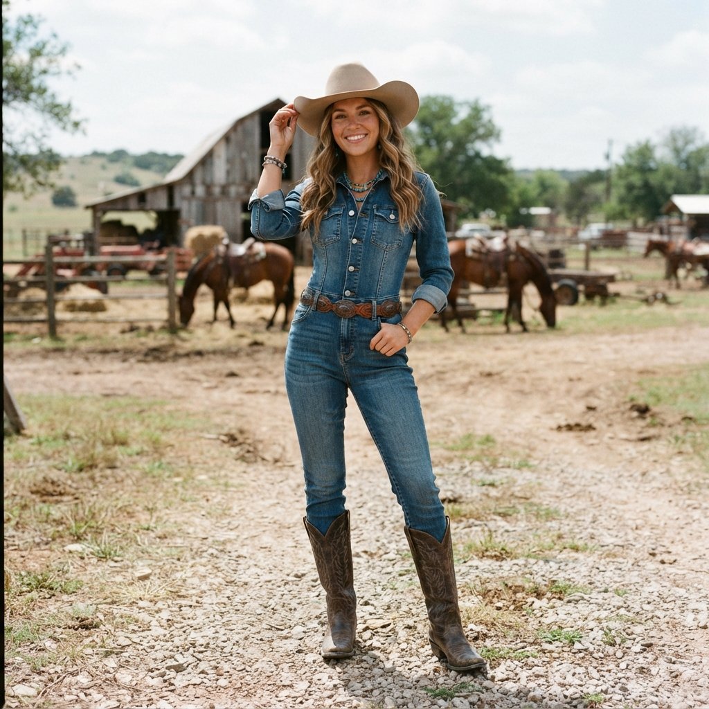 Cowgirl Outfit Ideas: 31 Ways to Style Your Western Look 21 Cowgirl Jumpsuit Outfit Ideas
