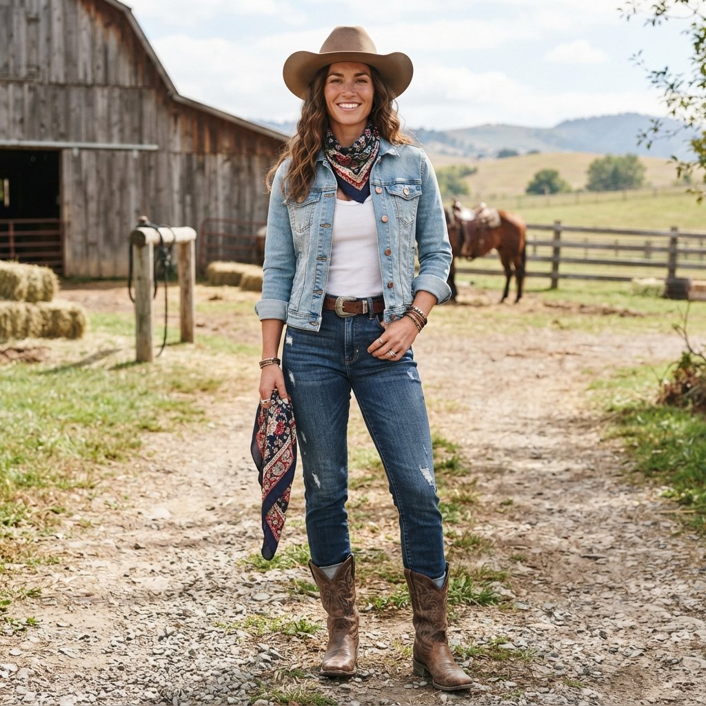 Cowgirl Outfit Ideas: 31 Ways to Style Your Western Look 19 Denim on Denim Cowgirl Outfit Ideas