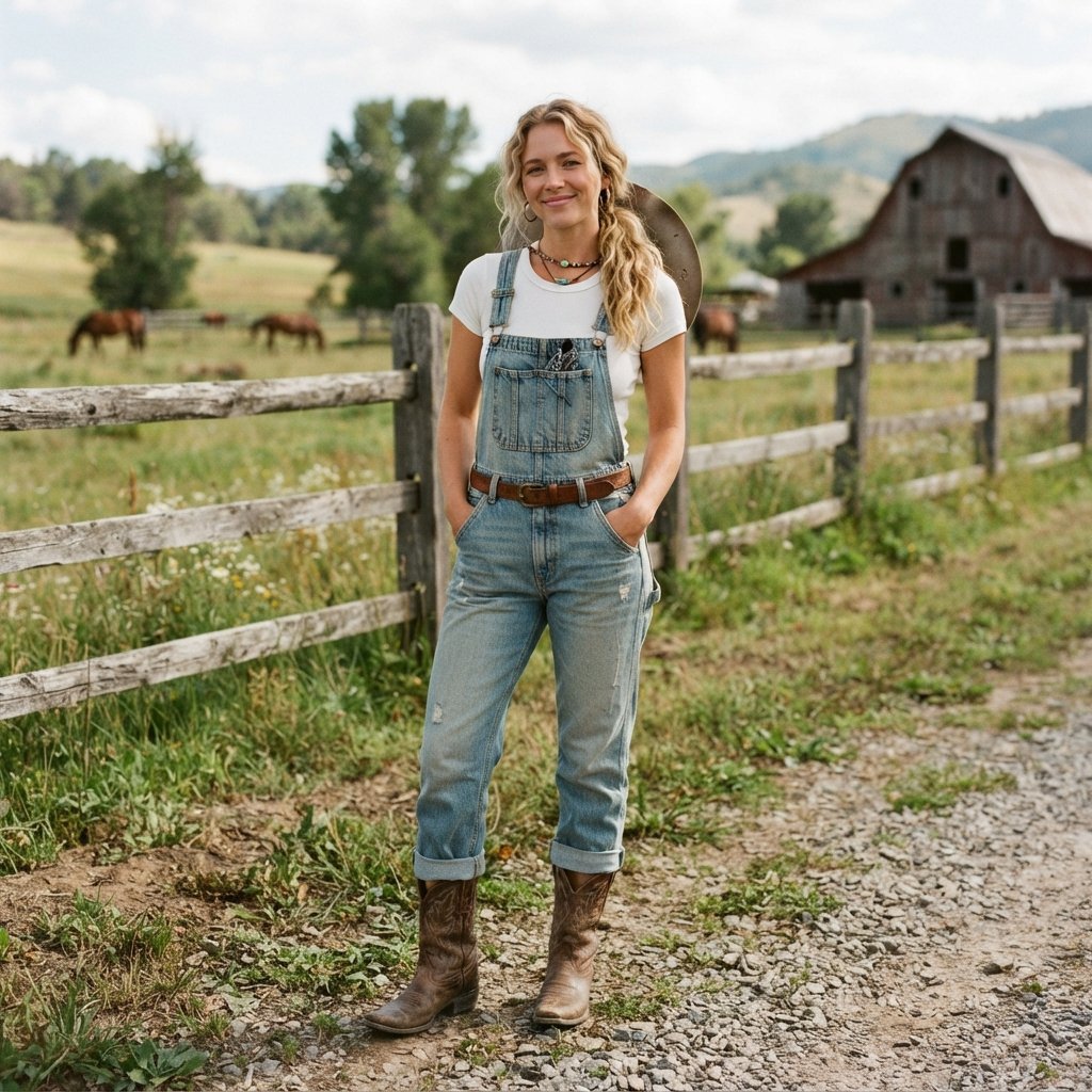 Cowgirl Outfit Ideas: 31 Ways to Style Your Western Look 30 Cowgirl Overalls Outfit Ideas
