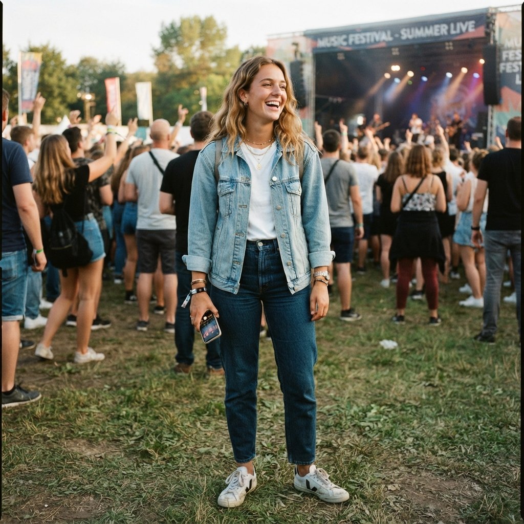 Concert Denim on Denim Outfit Idea