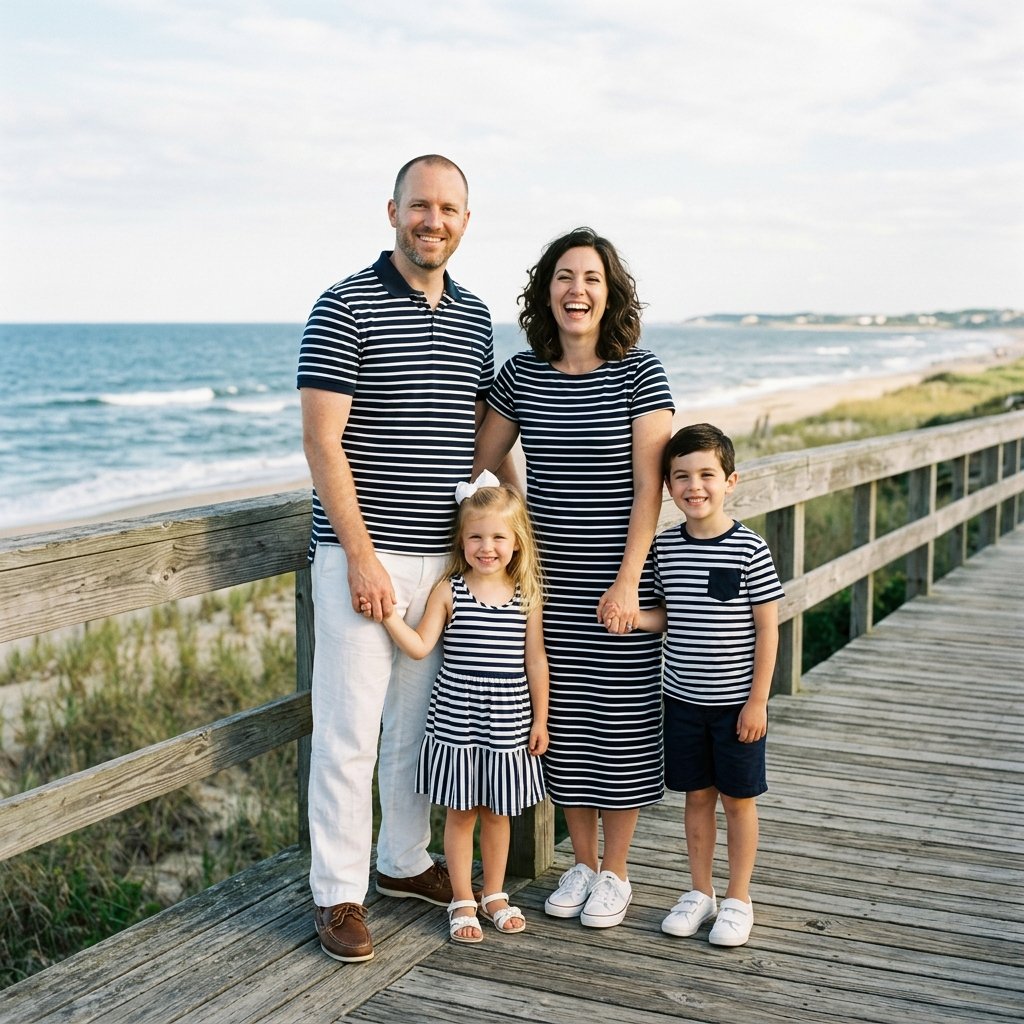 Navy and White Family Photo Outfit Idea