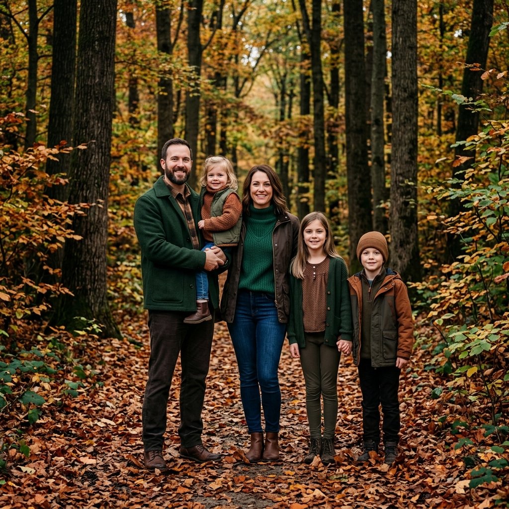 Autumn Forest Family Photo Outfit Ideas
