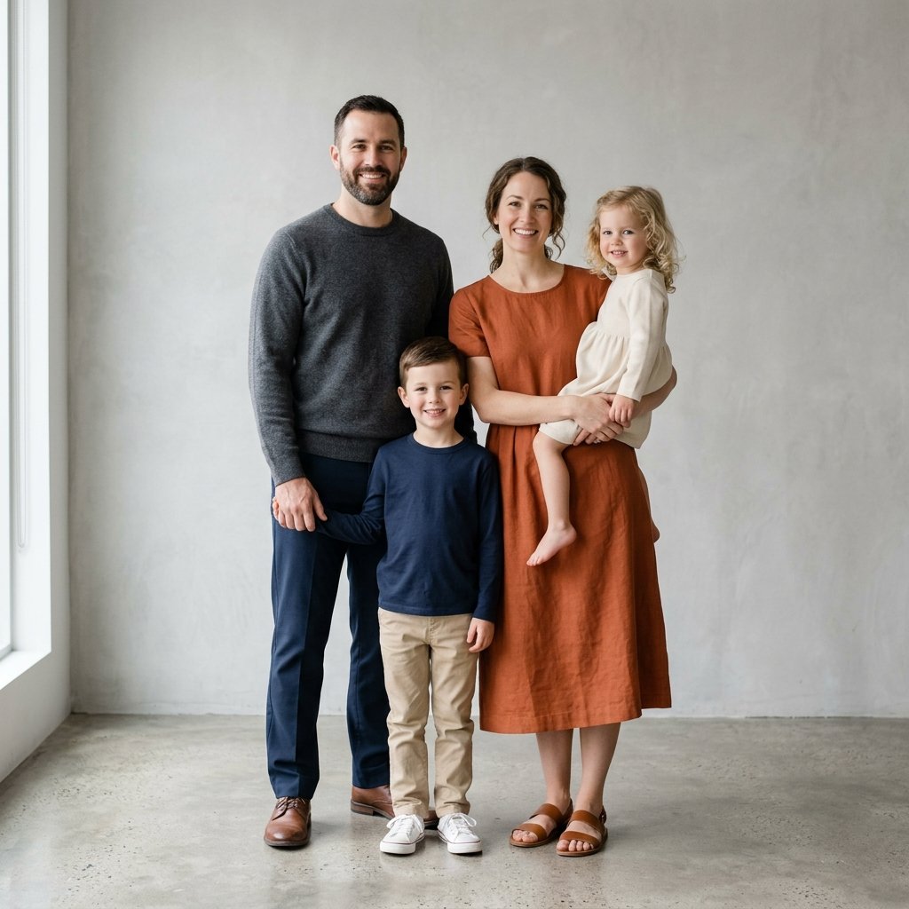 Modern Minimalist Family Photo Outfit Ideas