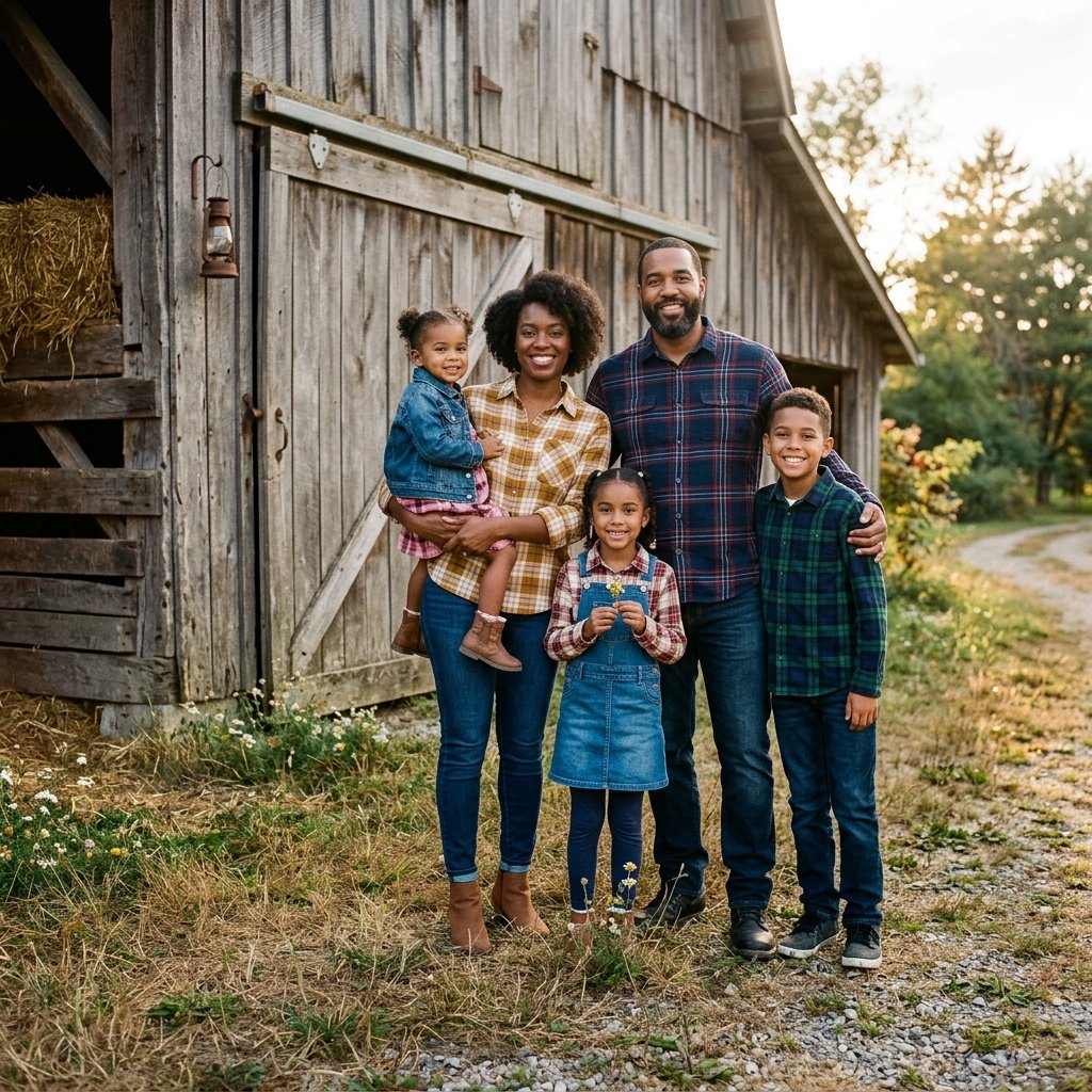 Rustic Barn Family Photo Outfit Idea