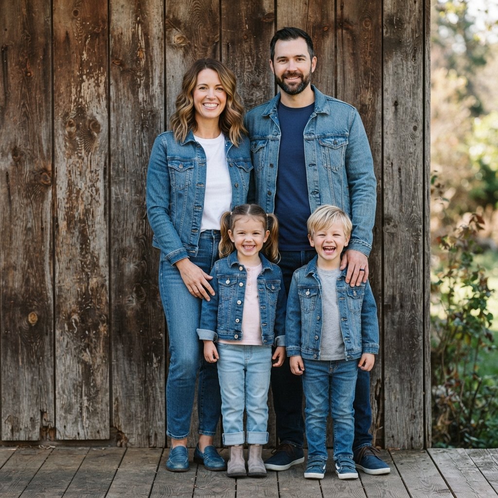Matching Denim Family Photo Outfit Idea