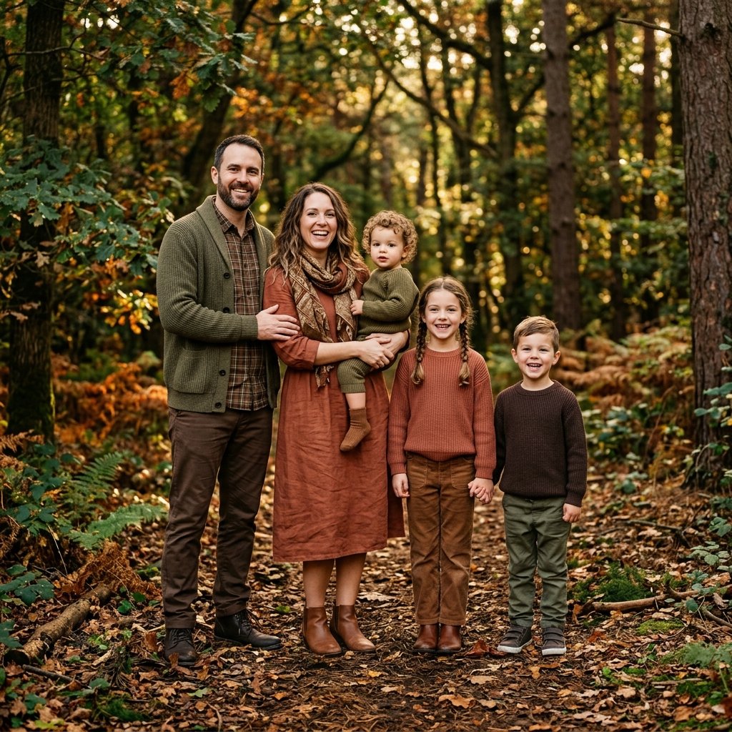 Earth Tone Family Photo Outfit Idea