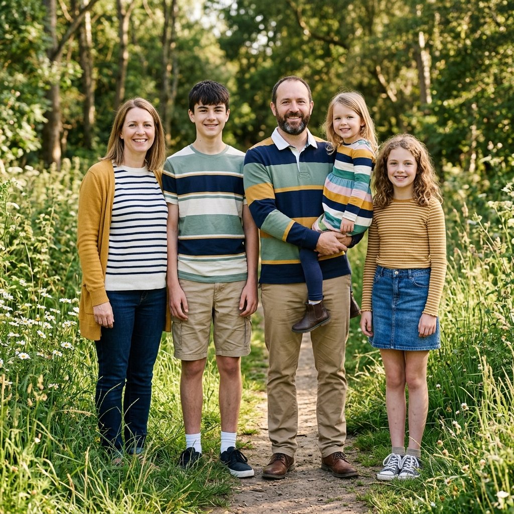 Coordinated Stripe Family Photo Outfit Ideas