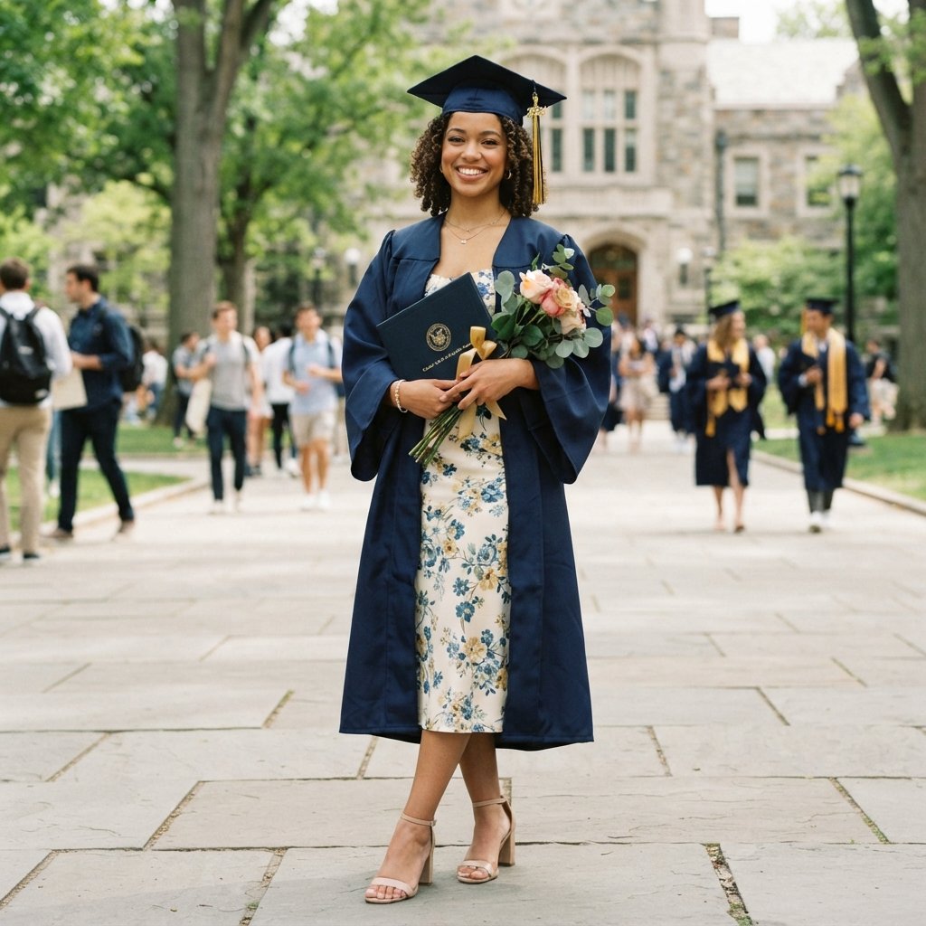 Graduation Outfit Ideas With Cap and Gown