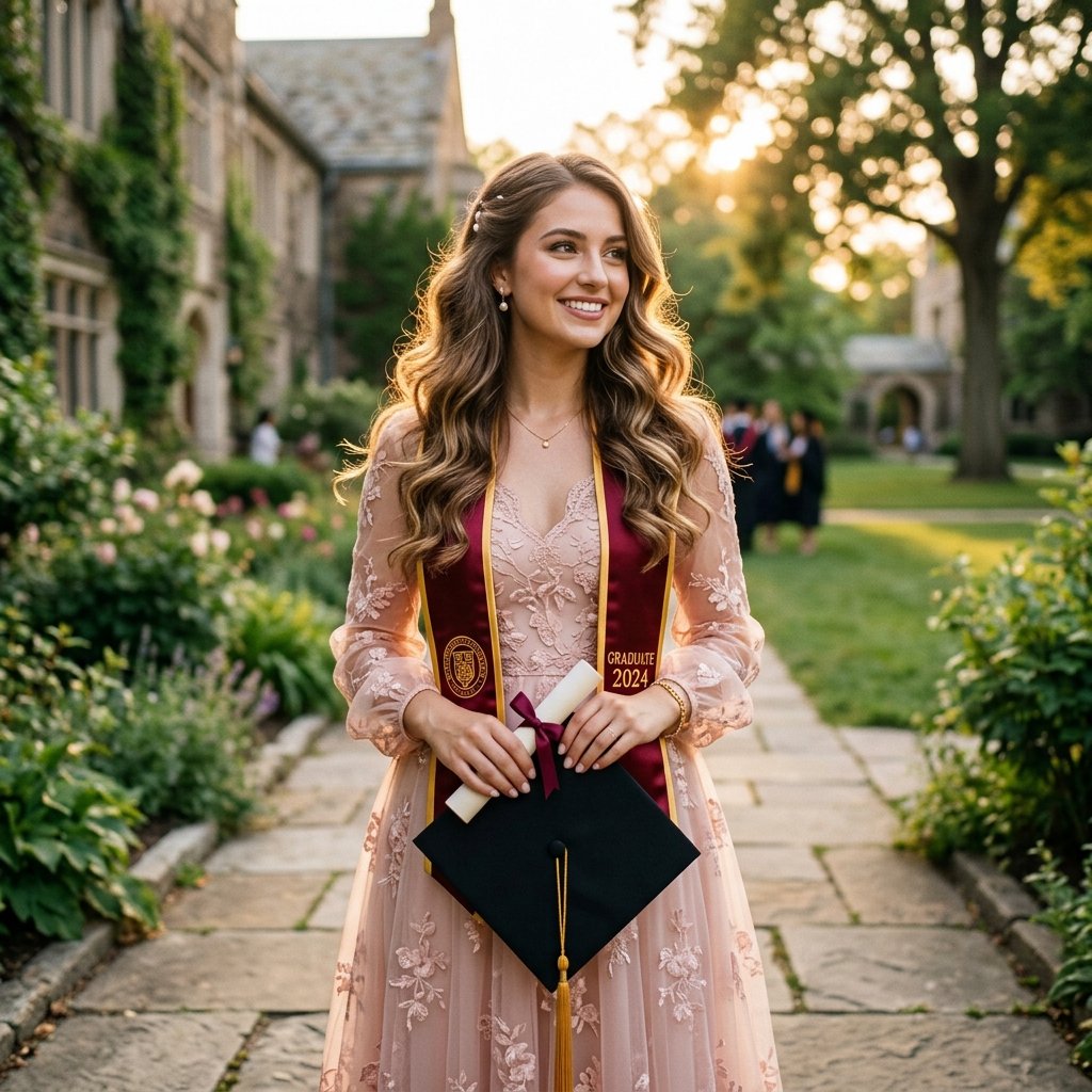 Graduation Hairstyle and Outfit Pairing Ideas