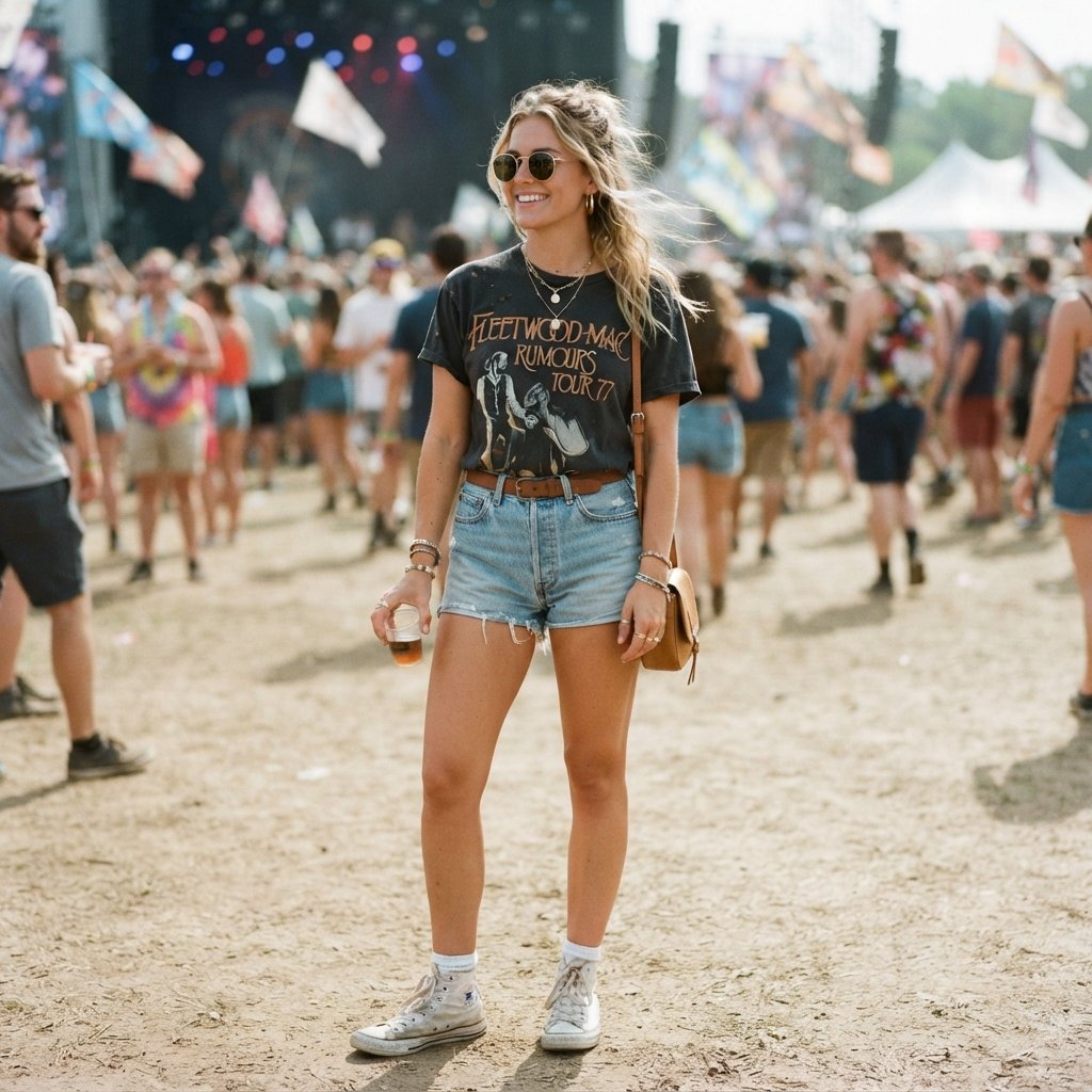 Graphic Tee Concert Outfit Idea