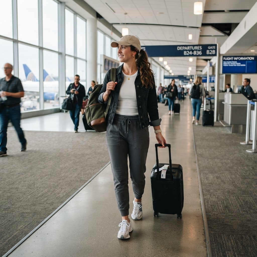 30 Airport Outfits Ideas for Every Kind of Traveler 16 Jogger Pants Airport Outfit Ideas