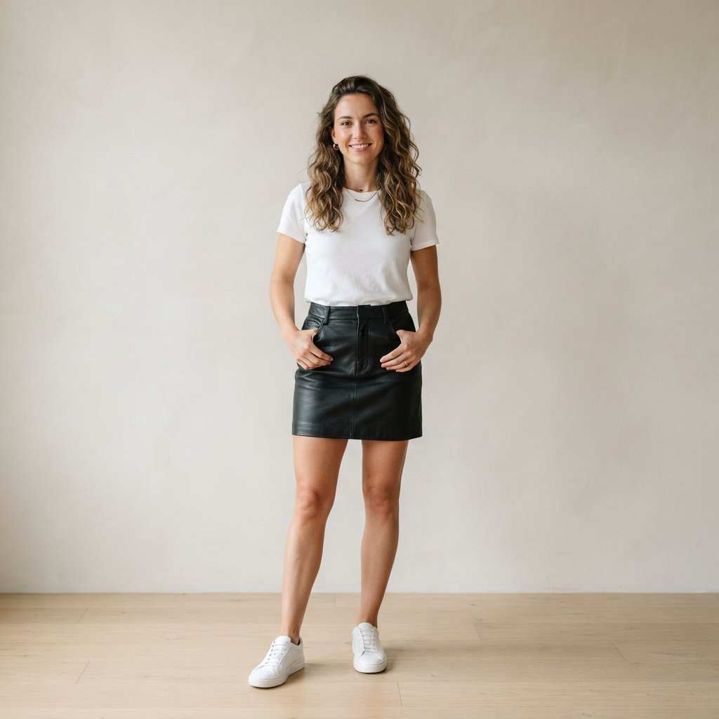 Leather Mini Skirt Outfit Ideas