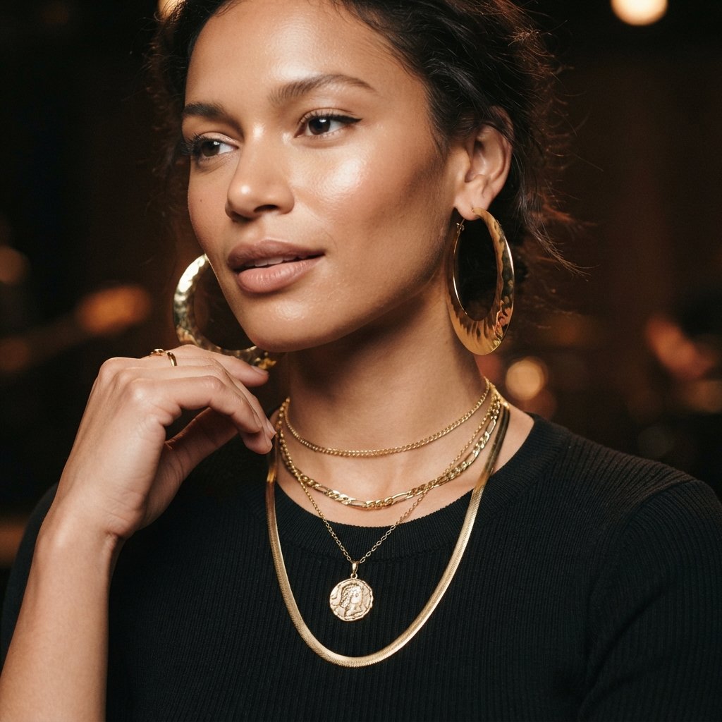 Concert Statement Jewelry Outfit Idea