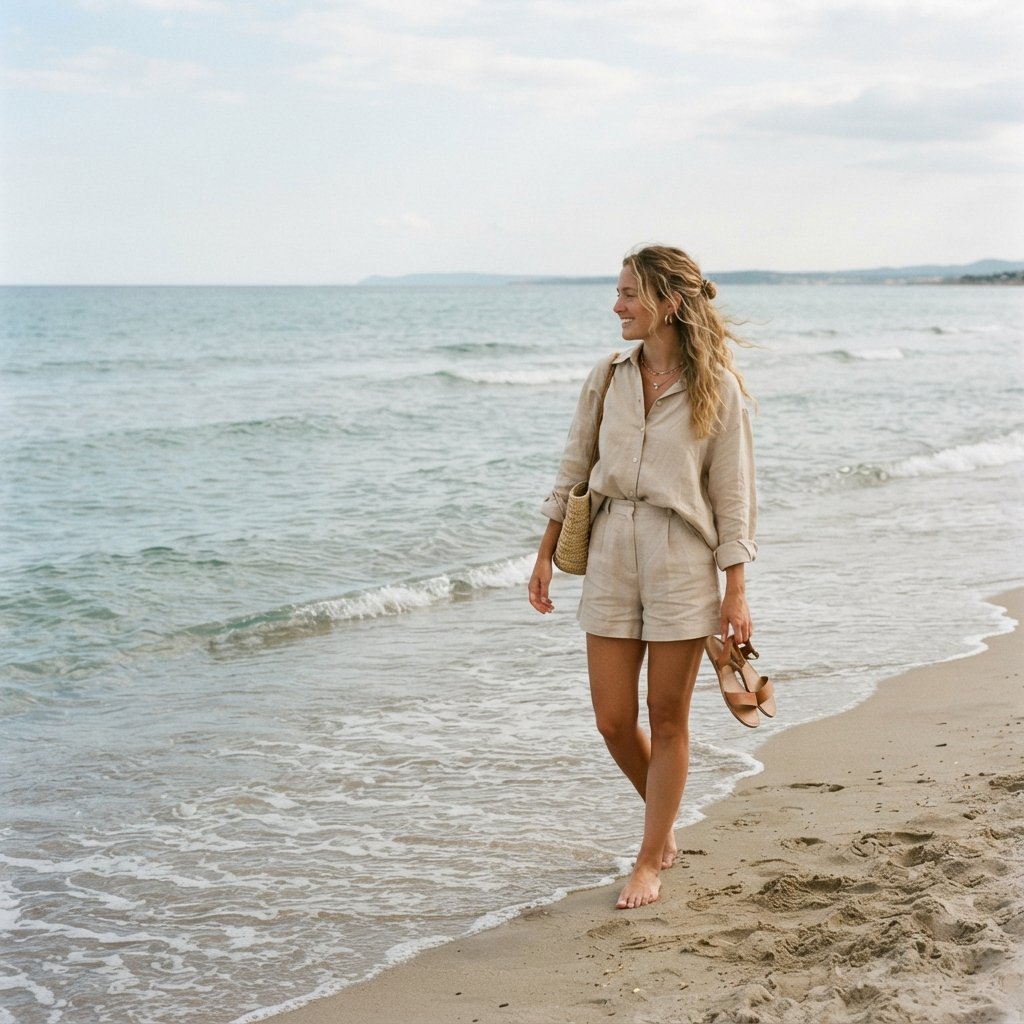Beach Neutral Tone Outfit Idea