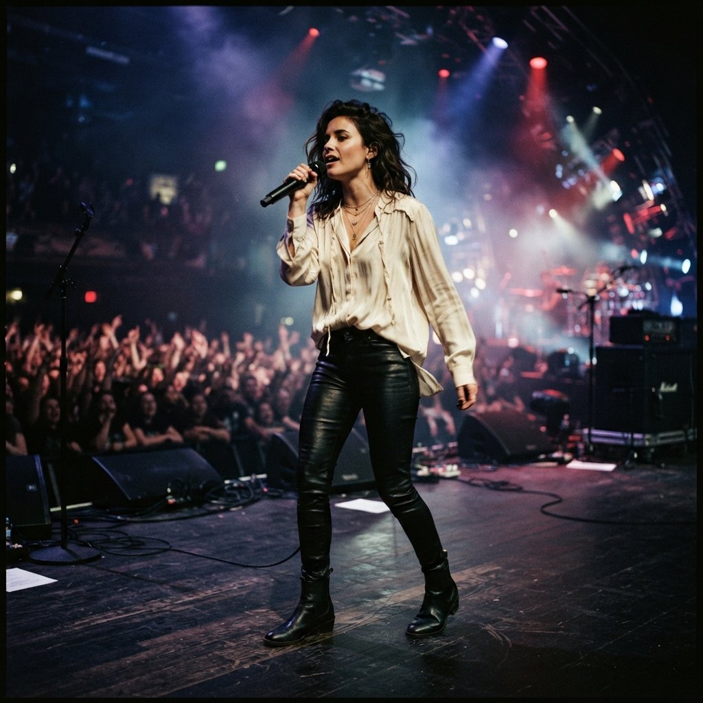Leather Pants Concert Outfit Idea