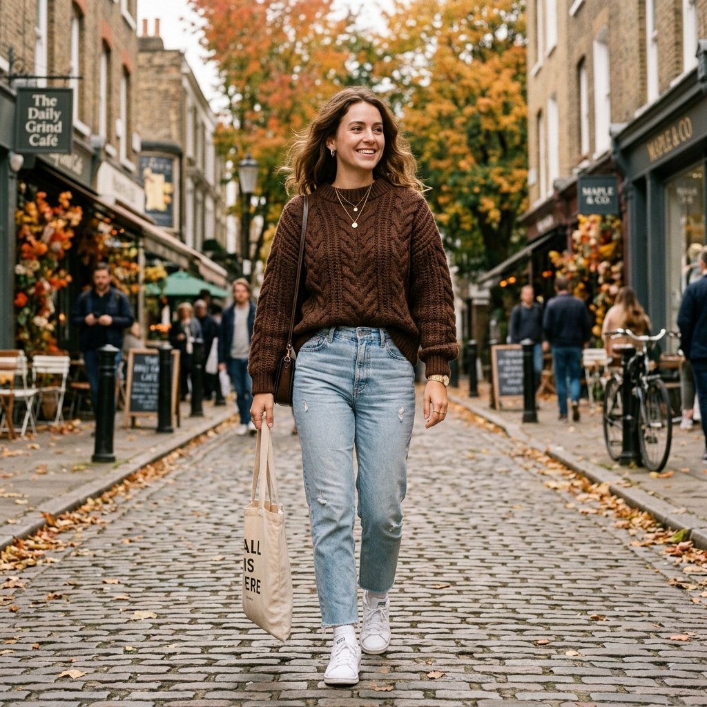 Chocolate Brown Sweater Outfit Ideas