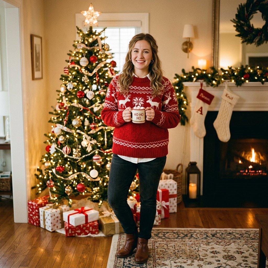 Red and White Outfit Ideas Christmas