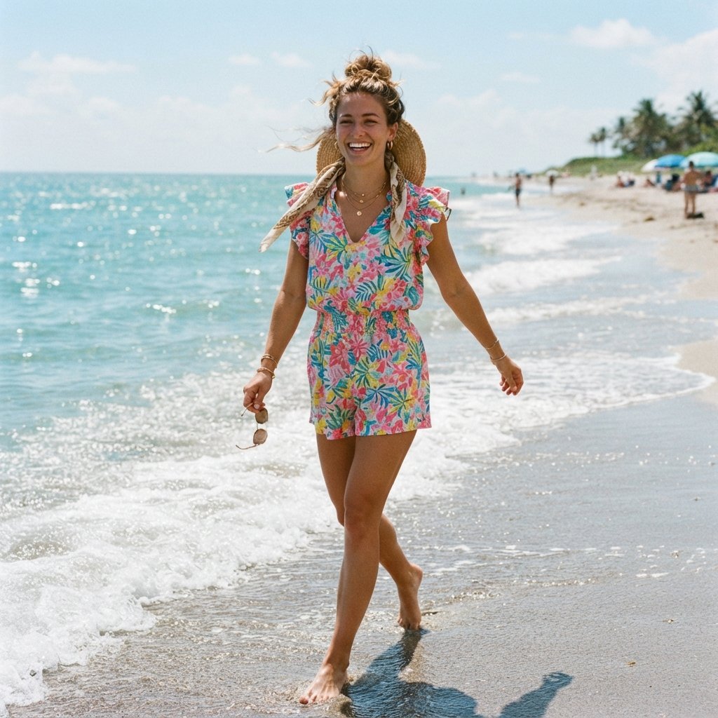 Beach Romper Outfit Idea