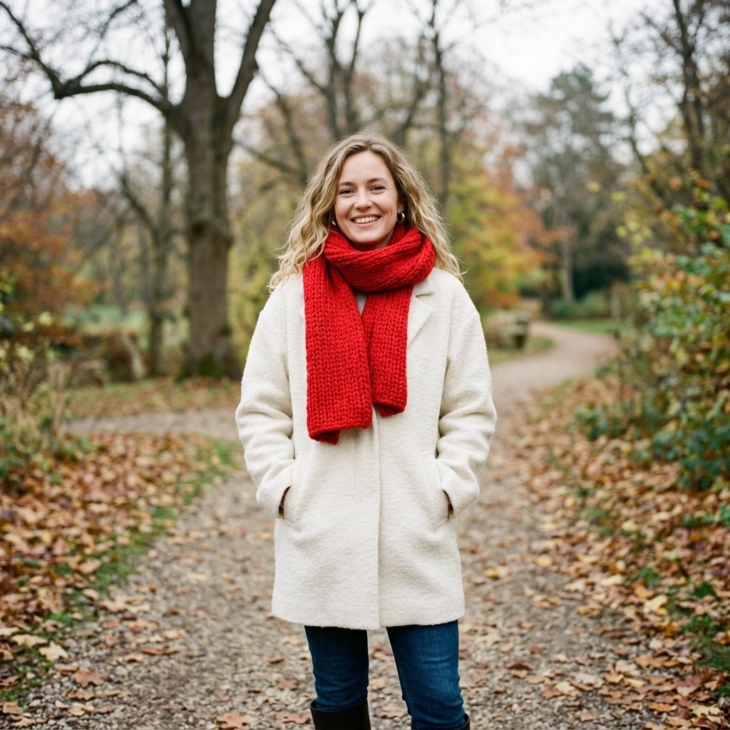 Red and White Scarf Accent Idea