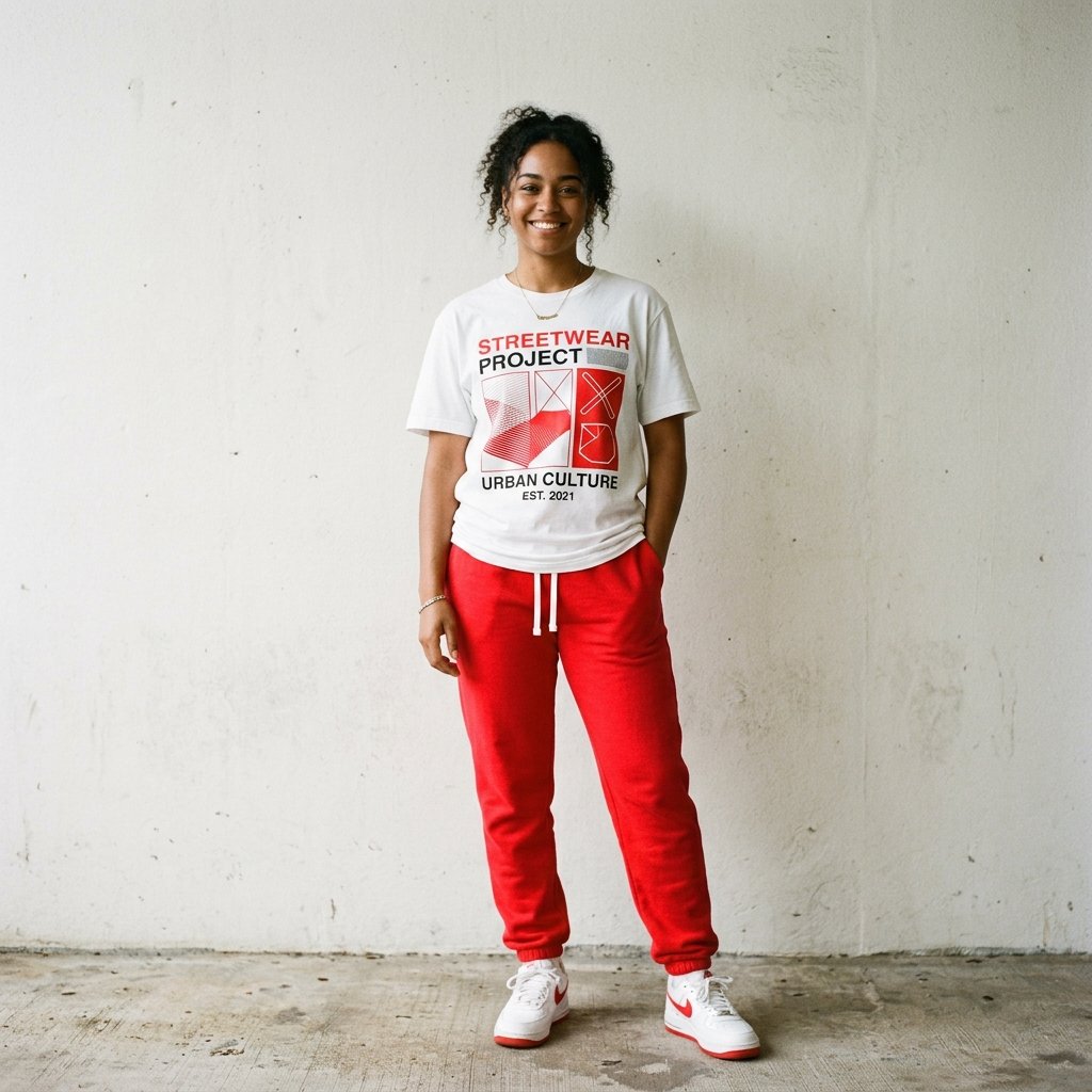 red and white outfit ideas Graphic Tee Idea