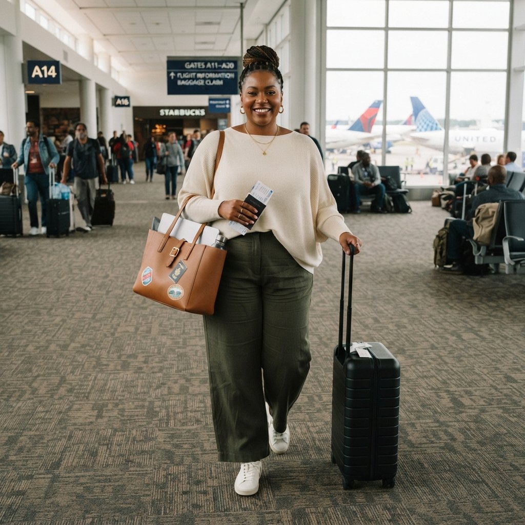 30 Airport Outfits Ideas for Every Kind of Traveler 27 Plus Size Airport Outfit Ideas
