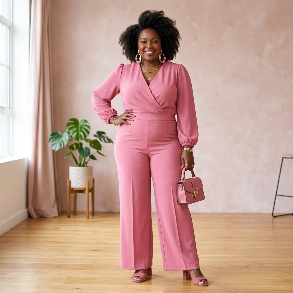 Pink Pants Outfit for Plus Size