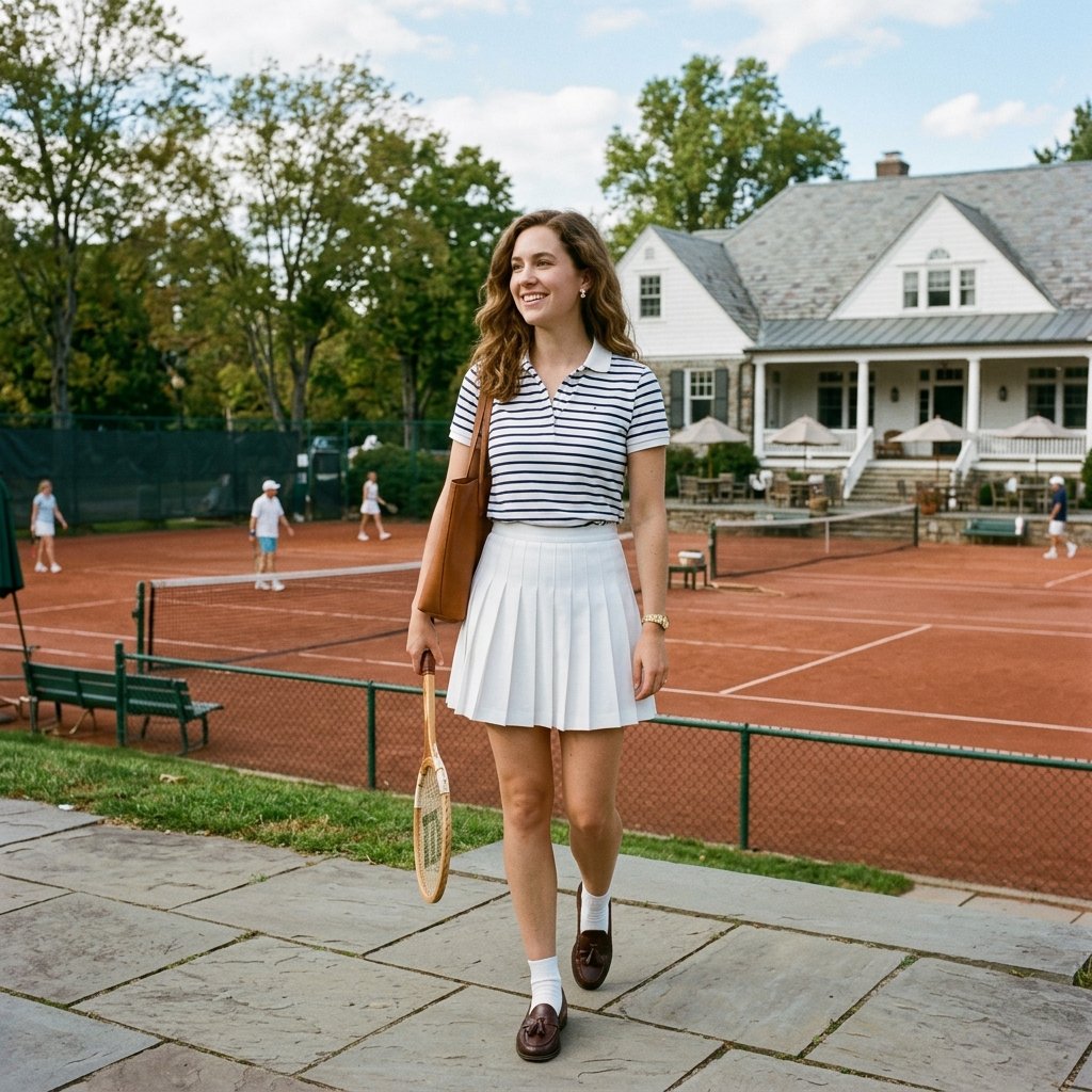 Tennis Skirt Outfit With a Polo Shirt