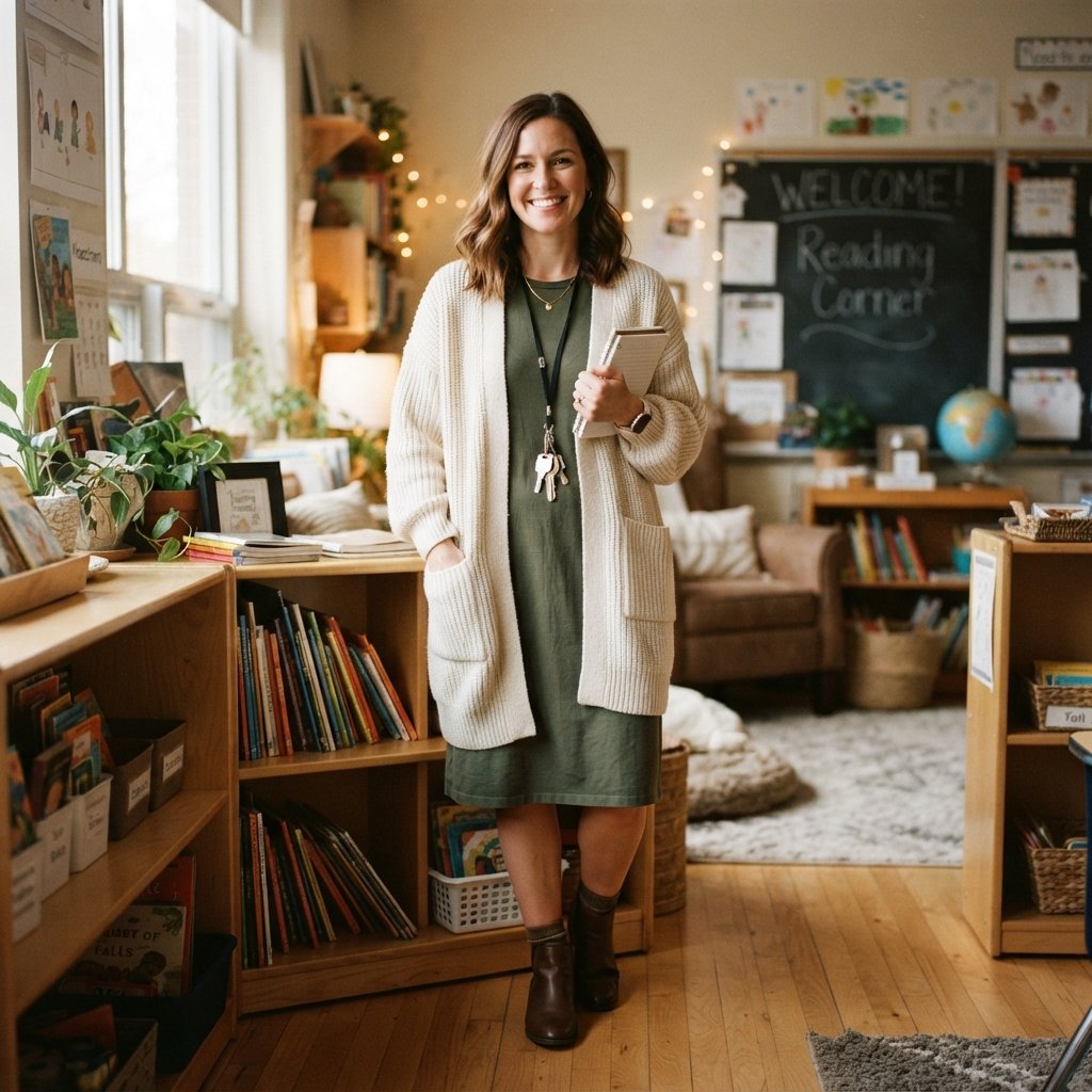 Cute Teacher Outfit Ideas: 31 Looks Worth Pinning Today 21 Teacher Outfit Idea with Cardigans