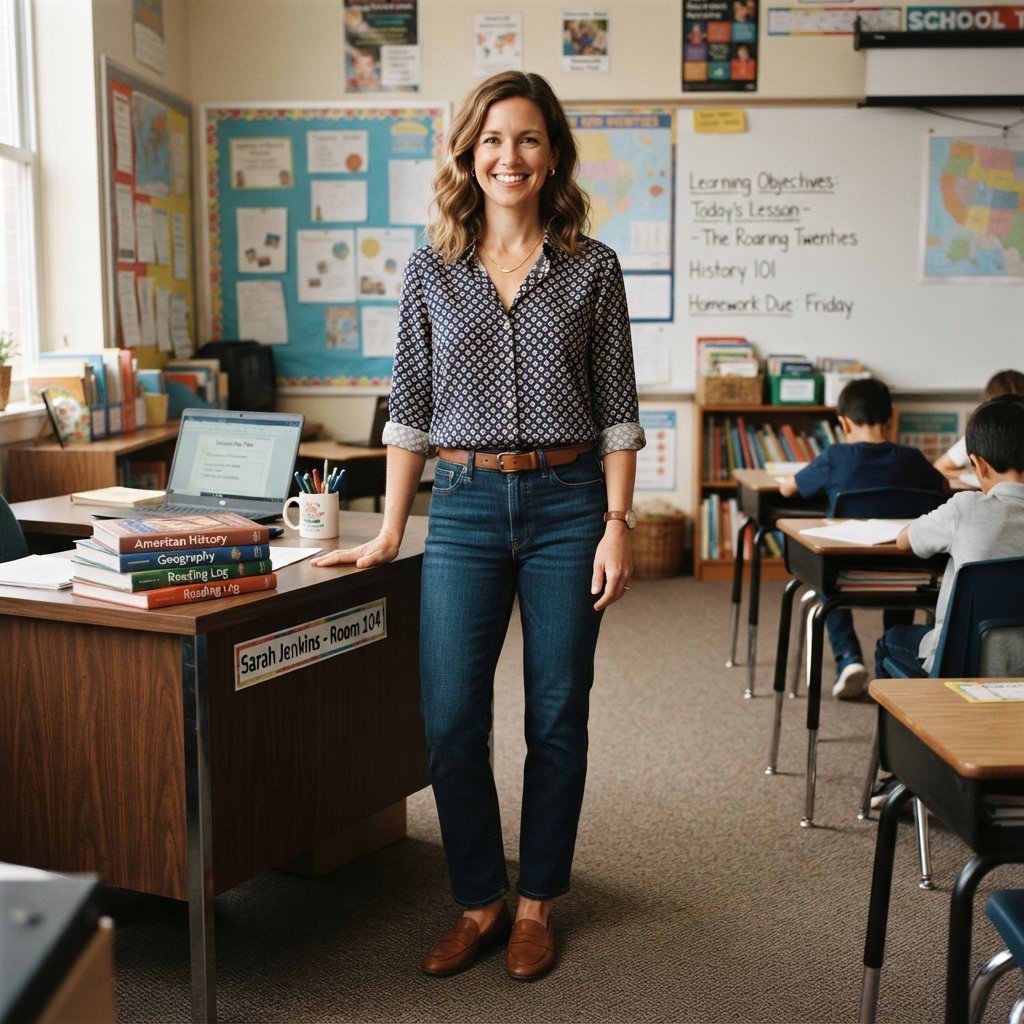 Cute Teacher Outfit Ideas: 31 Looks Worth Pinning Today 23 Teacher Outfit Ideas with Jeans