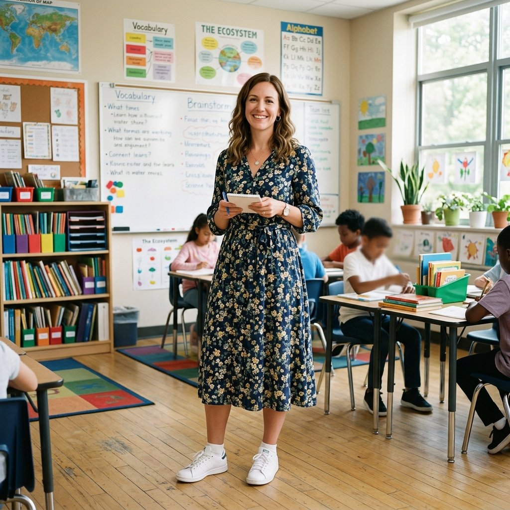 Cute Teacher Outfit Ideas: 31 Looks Worth Pinning Today 31 Teacher Outfit Ideas with Sneakers