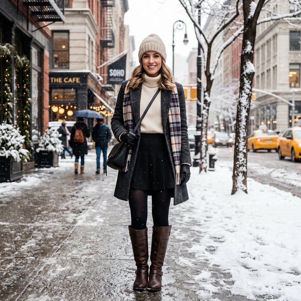 Tennis Skirt Outfit for Winter