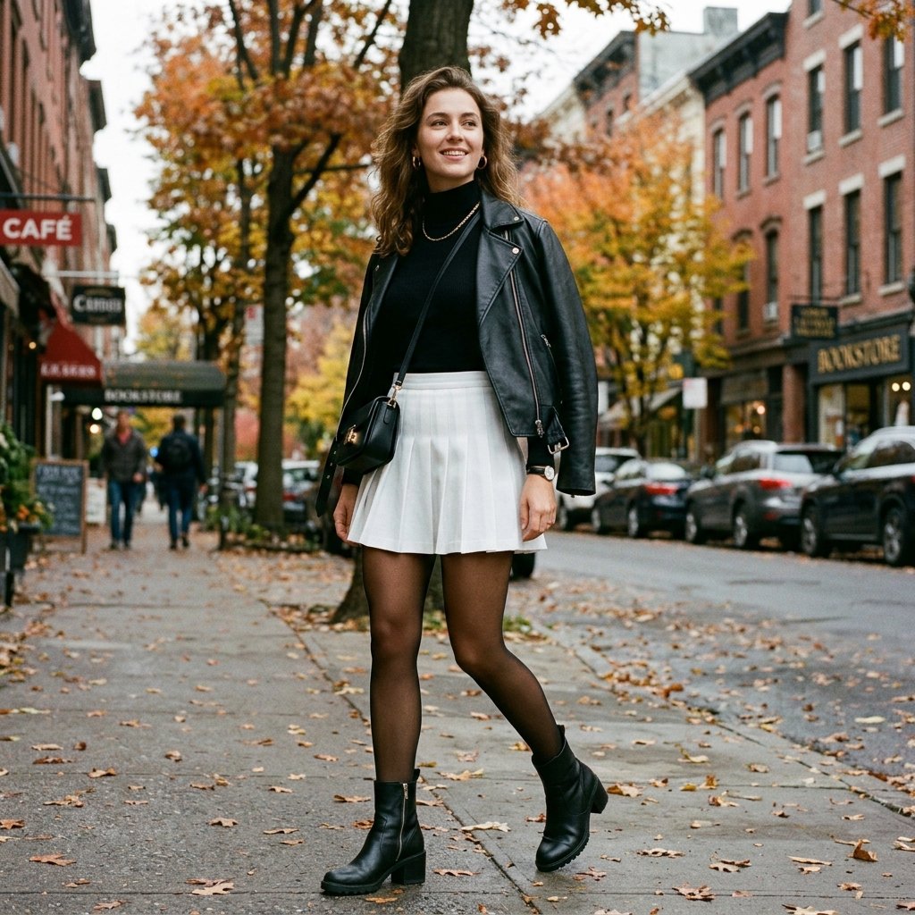 Tennis Skirt Outfit With Boots