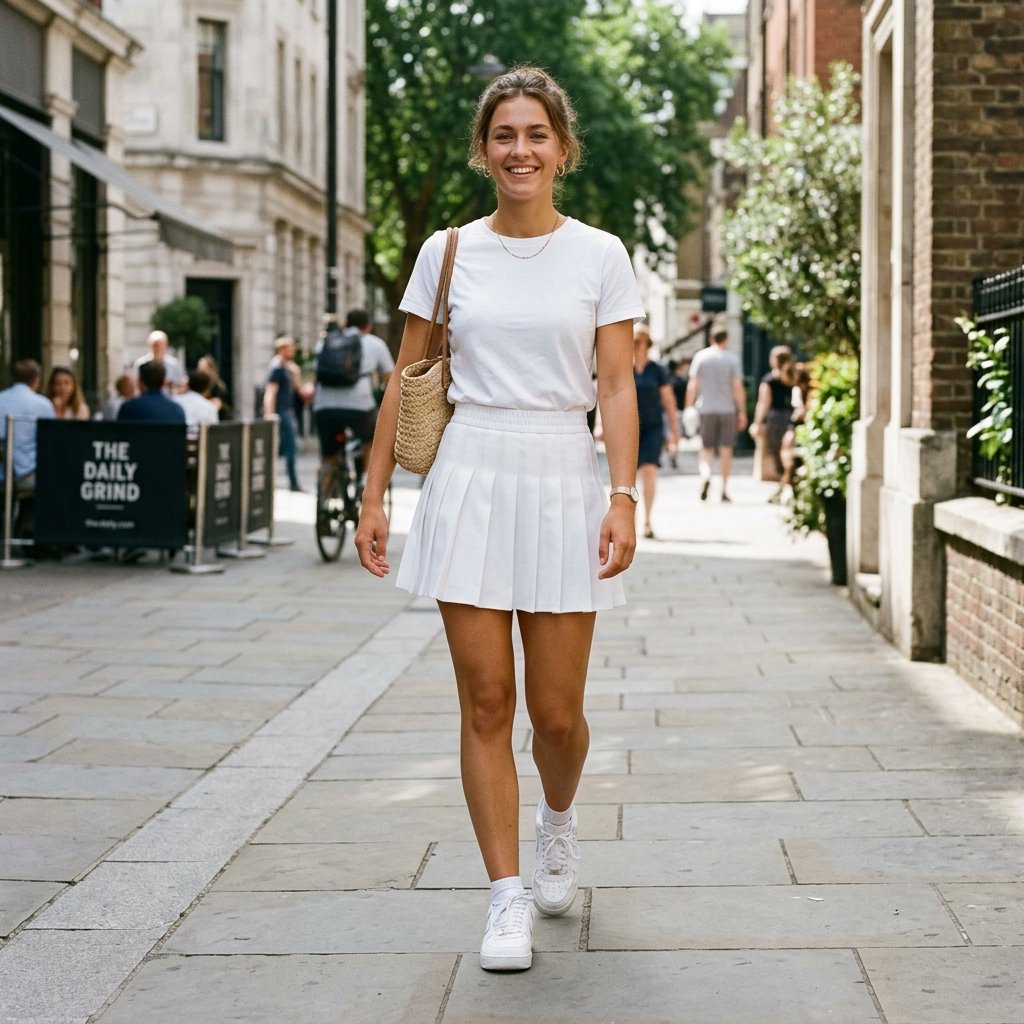 Tennis Skirt Outfit With Sneakers