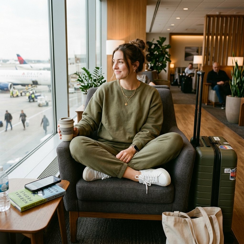 30 Airport Outfits Ideas for Every Kind of Traveler 8 Matching Set Airport Outfit Ideas