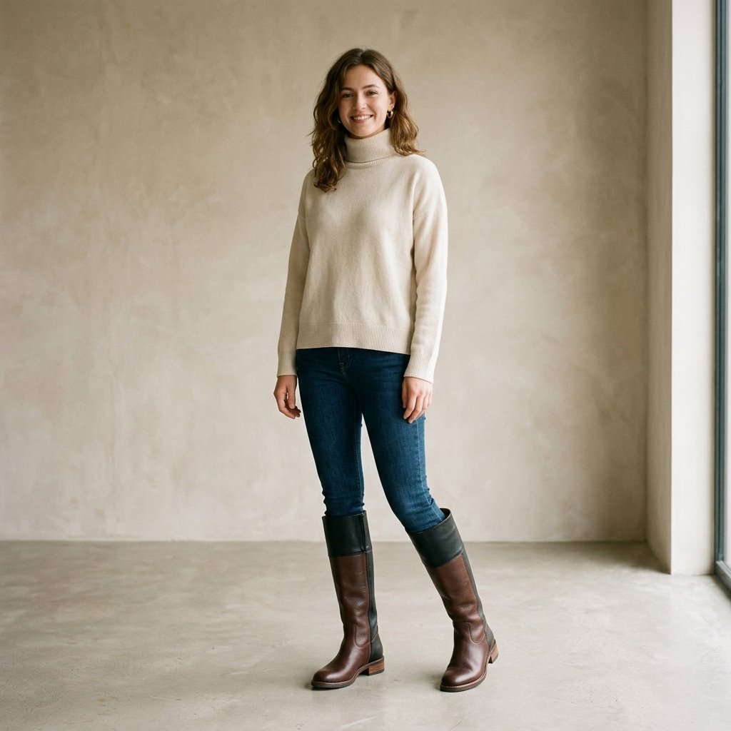 Two-Tone High Boots Ideas